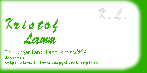 kristof lamm business card